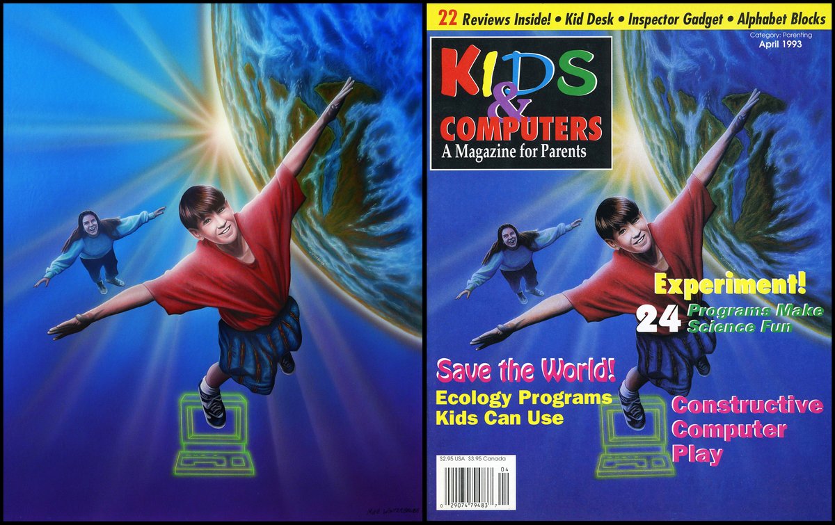 MikeWinterbauer's tweet image. My cool acrylic painting for the cover of Kids and Computers magazine 1993!
#illustration #popculture #coverart