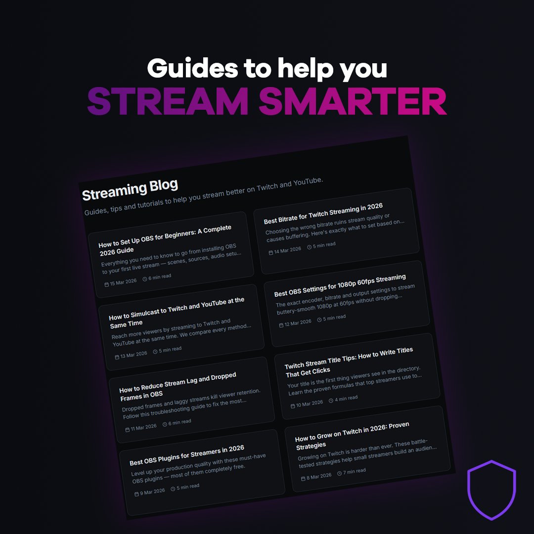 StreamGuardianX's tweet image. Still Googling your OBS settings before every stream? 😅
Built something that does it automatically in one click.

Stream Guardian AI — free beta open now for streamers on Twitch, YouTube, Kick &amp;amp; TikTok

streamguardian.co.uk

#Twitch #OBSStudio #ContentCreator #StreamerLife