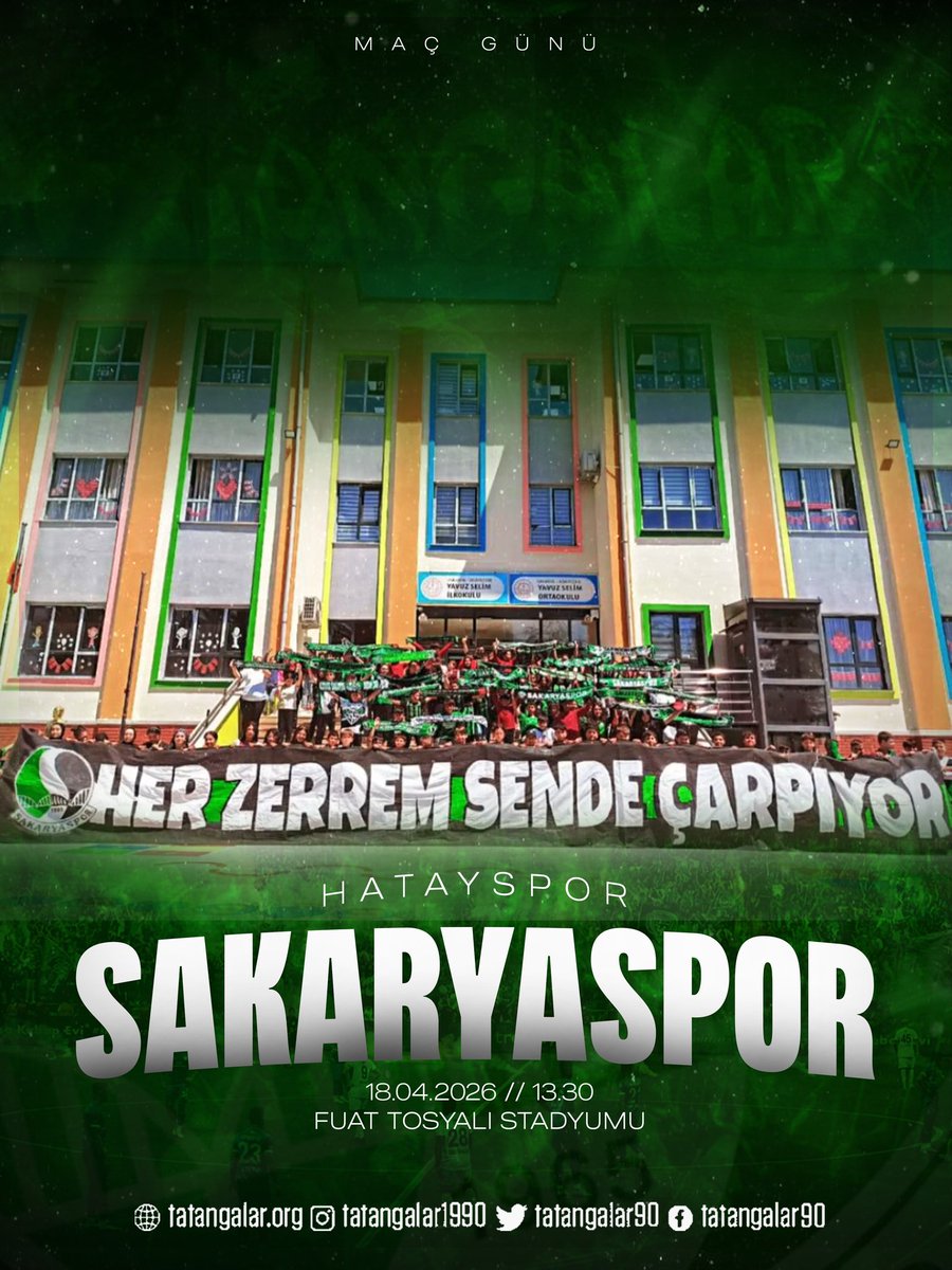 Tatangalar90's tweet photo. Bugün Günlerden Sakaryaspor!
⚽ Trendyol 1. Lig 36. Hafta
🆚 Hatayspor
🕖 13.30
🏟️ Fuat Tosyalı Stadyumu
📺 TRT Spor, beIN SPORTS 2
#HTYvSAK • #BizBuradayız https://t.co/kYdxf8DPmp
