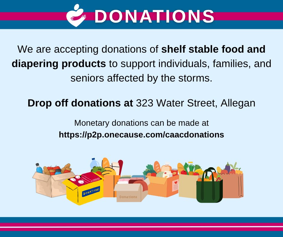 CAAC is here to help! Recent storms have impacted many in our community, and we want you to know that our team is here and we can help! Call us at 269-673-5472 or complete a request form at communityactionallegan.org/contact/
