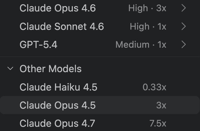 CoderVlogger's tweet photo. Opus 4.7 costs 7.5x and Opus 4.6 costs 3x in Copilot requests. Just wow.

The question is does Opus 4.7 2x better than Opus 4.6? https://t.co/ZbFdbTlL1j