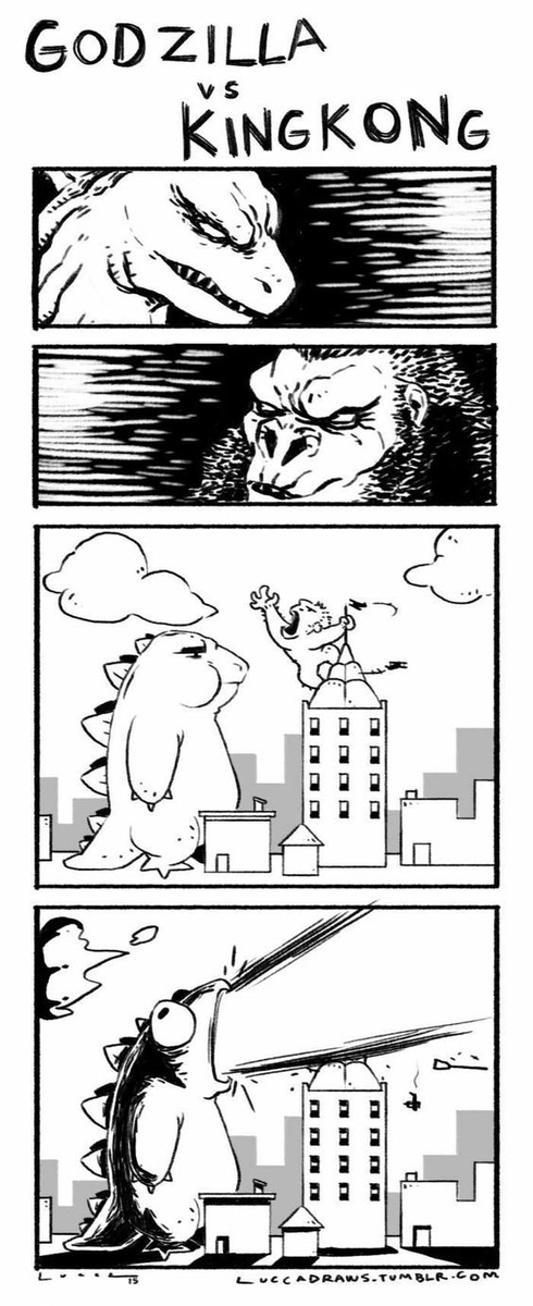 lavidaenvinetas's tweet photo. Godzilla vs King Kong https://t.co/SfSUr3UDoZ