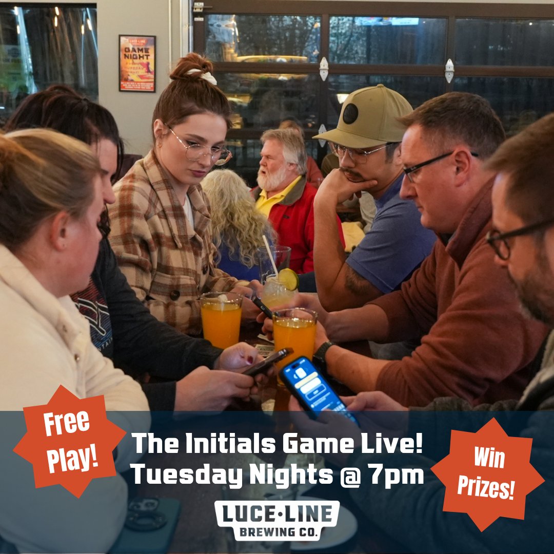 LuceLineBrewing's tweet image. Cold beer, hot BBQ, and friendly competition. Tuesday nights at Luce Line mean @CoryCove's @InitialsGame at 7pm! Play for taproom gift cards and grab dinner from Doc E's BBQ, serving outside from 4:00 to 8:30pm. Who is on your team? 🍖🍻 #LuceLineBrewing #MNBeer