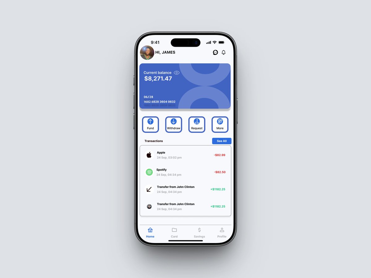 femijames88's tweet image. Recent fintech app design 📱
Clean interface, Better experience.

Open for gigs &amp;amp; collaborations.
#uidesigner #uxdesigner #figmadesign #fintech #UIUX