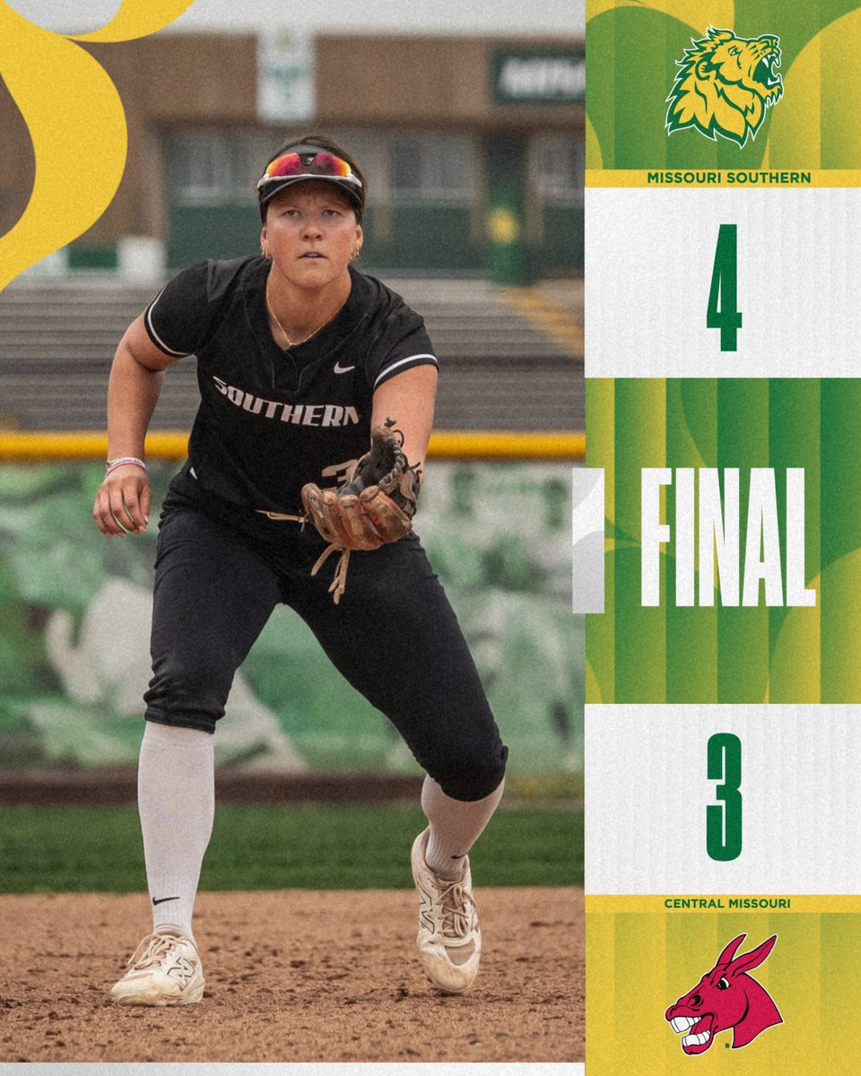 That's a LIONS win in game two!!

MSSU splits its Friday doubleheader with Central Missouri.