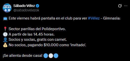 Sábado Vélez tweet media
