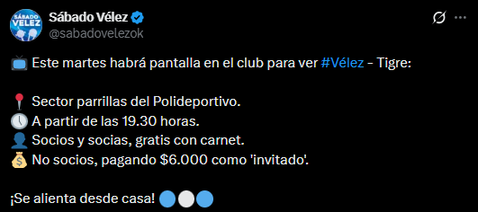 Sábado Vélez tweet media