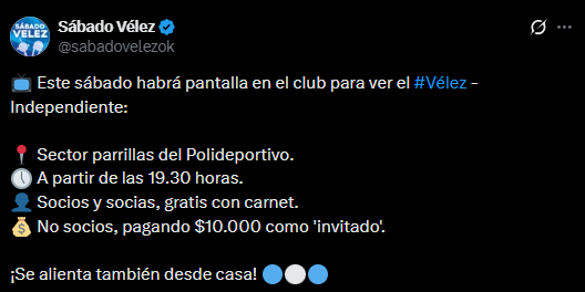 Sábado Vélez tweet media