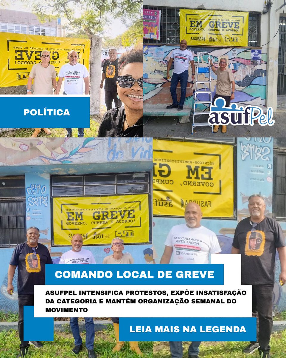 Comando Local de Greve do ASUFPel intensifica protestos, expõe insatisfação da categoria e mantém organização semanal do movimento

Texto na integra disponível no site e Facebook da entidade sindical.