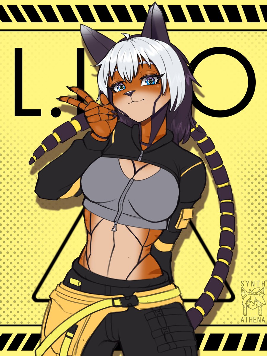 Completed art for <a href="/LittleShopOfLep/">Kiana and Friends</a> ! Thank you so much, I love how she came out, always happy to draw other android cats.💙

#VGenComm #furry