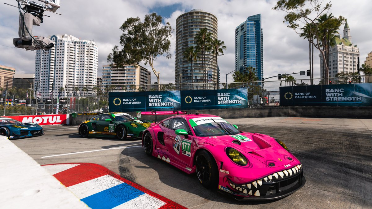 PorscheRaces's tweet image. #IMSA - That's the end 🏁 of @IMSA FP2 at #LongBeach. The #Porsche results ⬇️

GTP (#Porsche963):
P4 - #6 #PorschePenskeMotorsport
P6 - #5 @JDCMotorSports 
P7 - #7 @Team_Penske 

GTD (#911GT3R):
P11 - #177 @AORacingUSA
P17 - #120 @WrightRac1ng 

#Raceborn