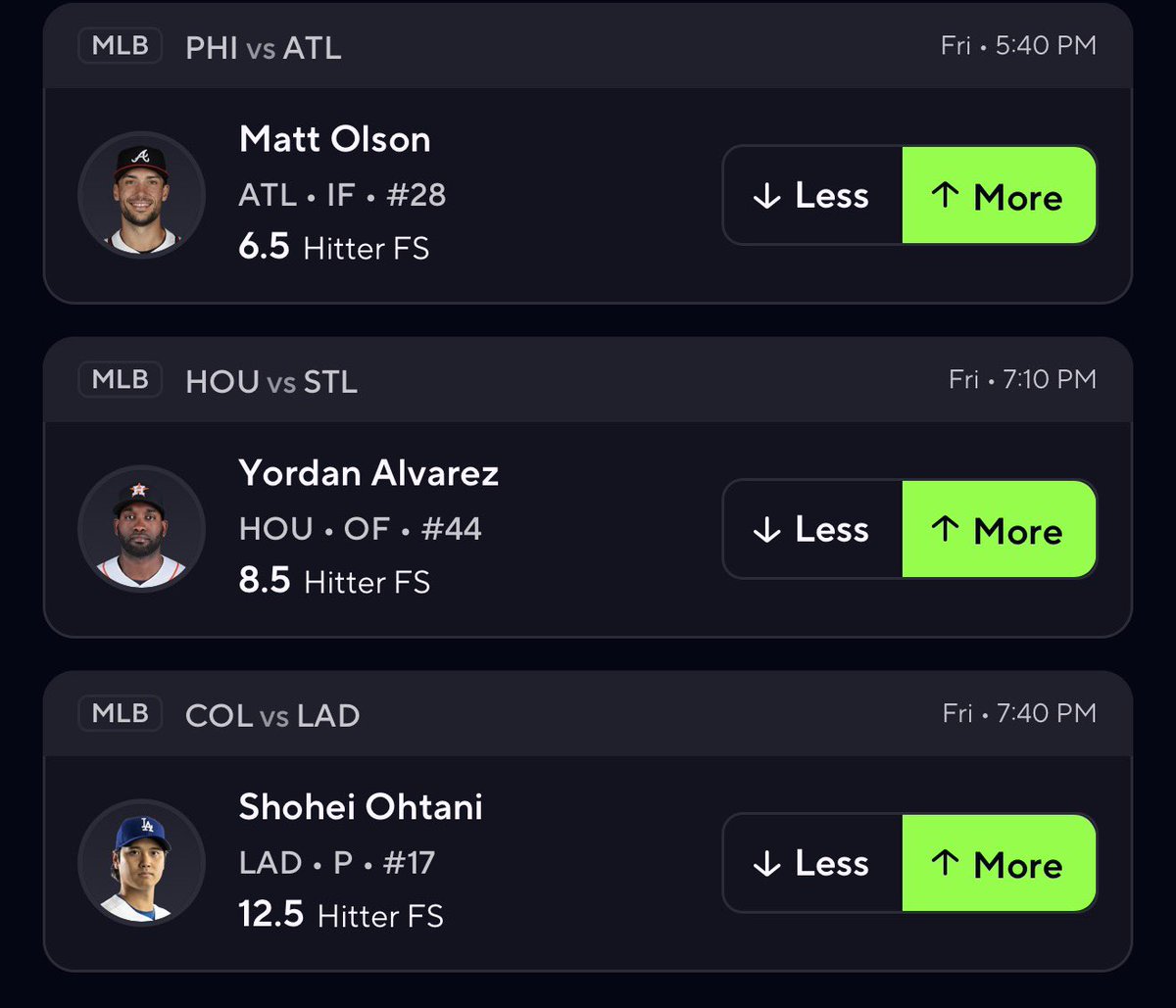 PIbele89823's tweet image. MLB PRIZE PICKS FRIDAY ⚾️‼️

#NBA #DFS #DraftKings                 #nfl #MLB #CSGO #kbo #fanduel #prizepicks #tennis #GamblingTwiiter #CollegeBasketball #CollegeFootball #highschool