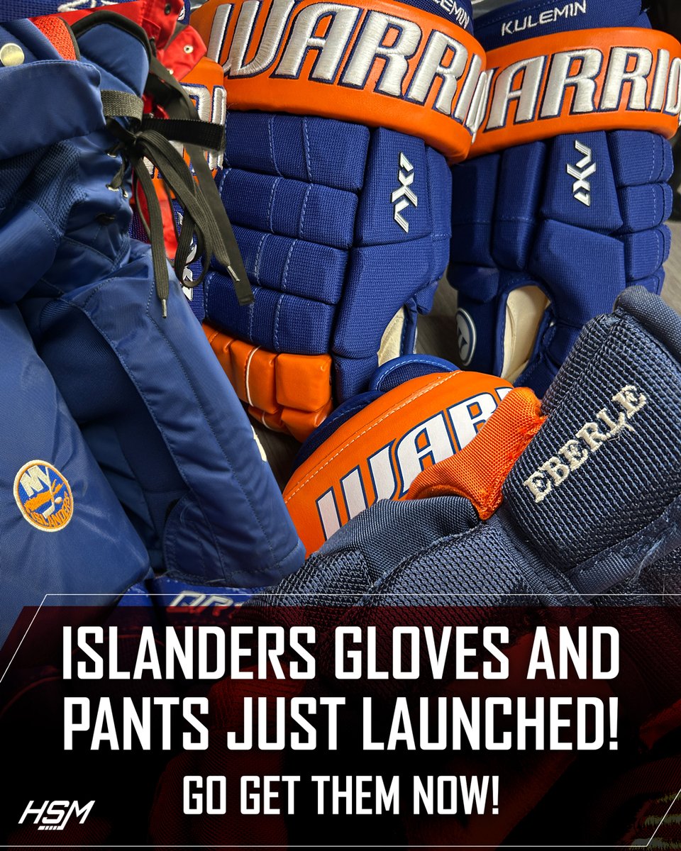 HockeyStickMan's tweet image. Did we ever get a wicked haul of gloves and pants from the @NYIslanders!! It is all live on our site but gear this sick won't last long, so go get yours today!

bit.ly/4cucGJM

#HSM #NHL #NewYorkIslanders