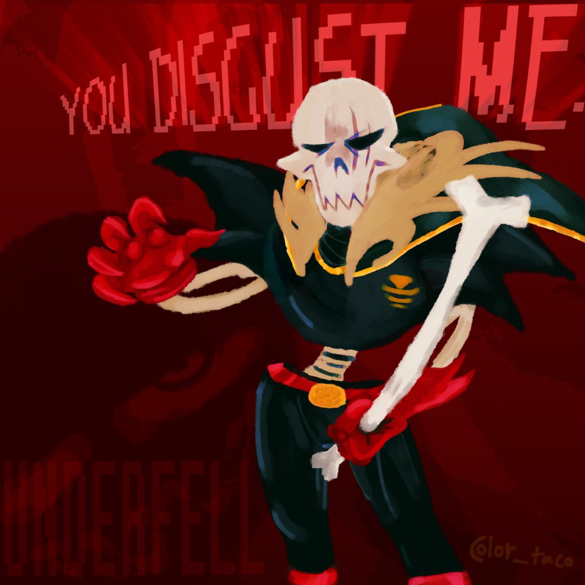 color_taco's tweet image. making this was fun!!

UNDERFELL: Disgust
#underfell #undertaleAU #papyrus