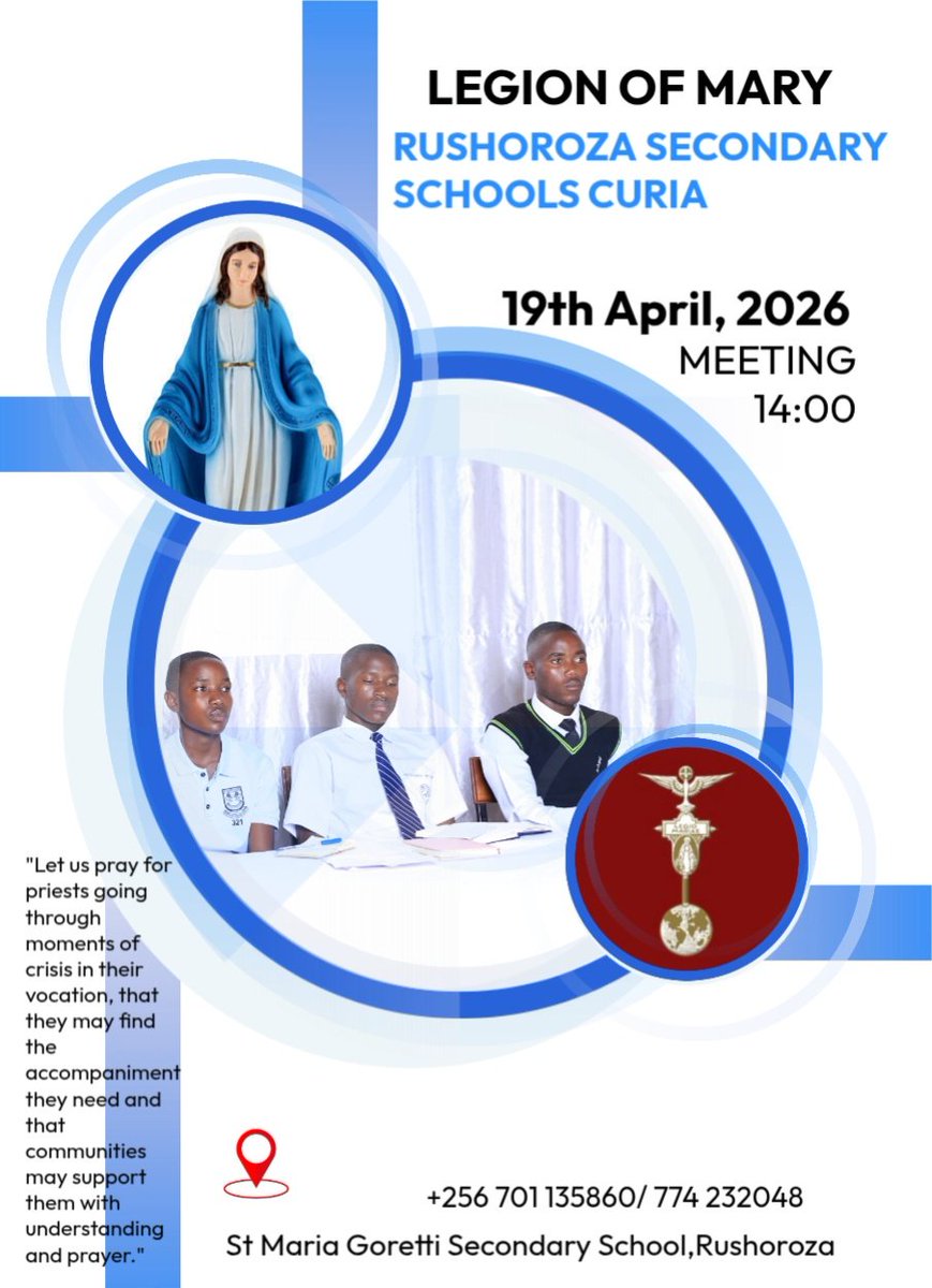 RSSCuria's tweet photo. @RSSCuria meeting to be held on 19th April, 2026 at 14:00 in #stmariagorettissrushoroza https://t.co/JQlPwviMoE