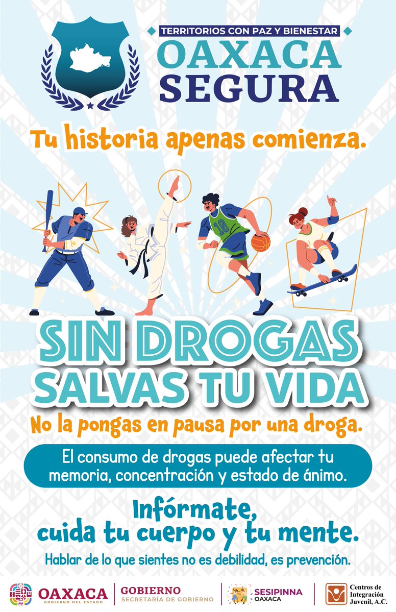 COESIDA_GobOax's tweet image. Cuídate de las drogas, elige tu bienestar y construye un futuro lleno de oportunidades. Ama la vida y decide por ti.
#OaxacaSegura #SinDrogasSalvasTuVida  #EstamosContigo