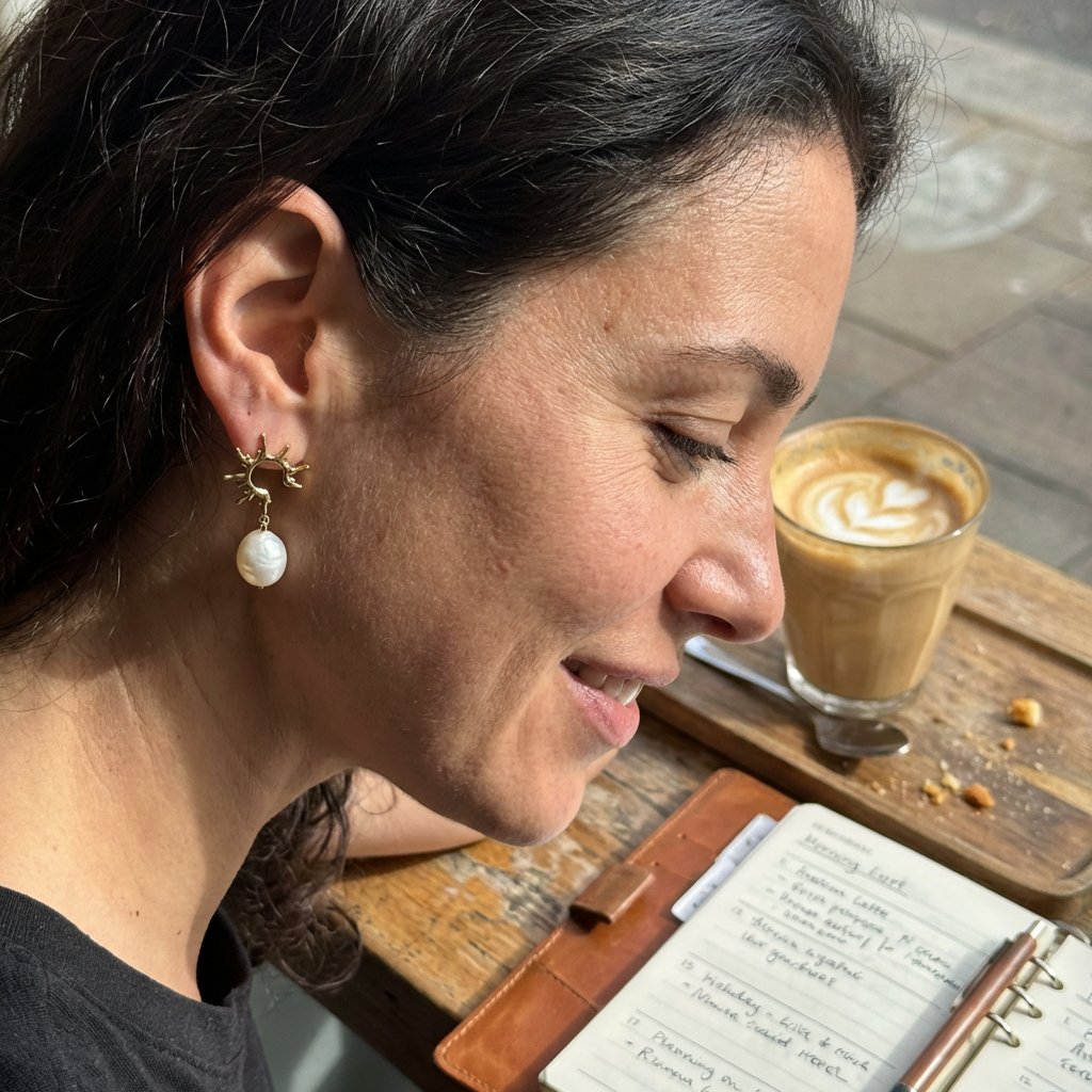 JarrettSchin's tweet image. Stop scrolling. These baroque freshwater pearl earrings are the only accessory you need for Fall 2025. Vintage texture meets geometric design. 🍂✨ #tivonejewelry #fallfashion