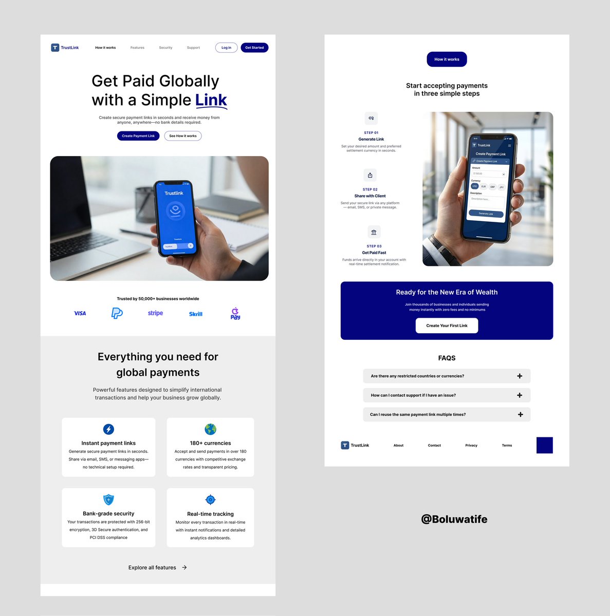Bolufabunmi's tweet image. A fintech landing page concept💫
What are your thoughts?

#UI design
#UIUX