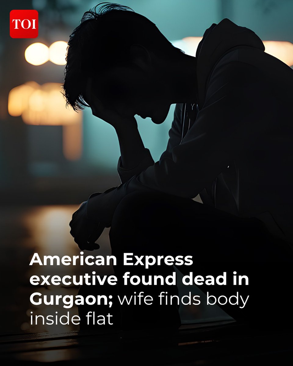 timesofindia's tweet image. A 33-year-old #AmericanExpress executive was found dead by his wife inside his flat. She flew in from #Mumbai after he stopped answering her calls following a fight over the phone. The deceased was originally from #Kanpur, while his wife, 32, is from #UttarPradesh’s #Mirzapur.