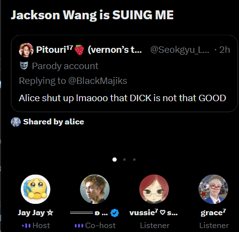 thevussie's tweet photo. when me and straight oomf at the jackson wang space #historybeingmade @notiliketerdals https://t.co/K5RaXckNyn