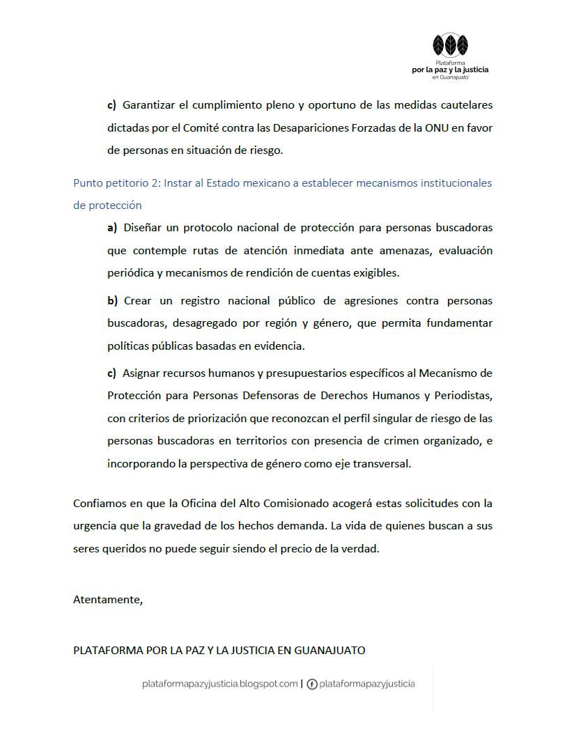plataformagto's tweet photo. 🧵 1/8 Le escribimos al Alto Comisionado de la ONU, @volker_turk, sobre la crisis de desapariciones en Guanajuato. Lo que documentamos es grave || @ONUDHmexico 

Hilo 👇 https://t.co/z8dxggSduo