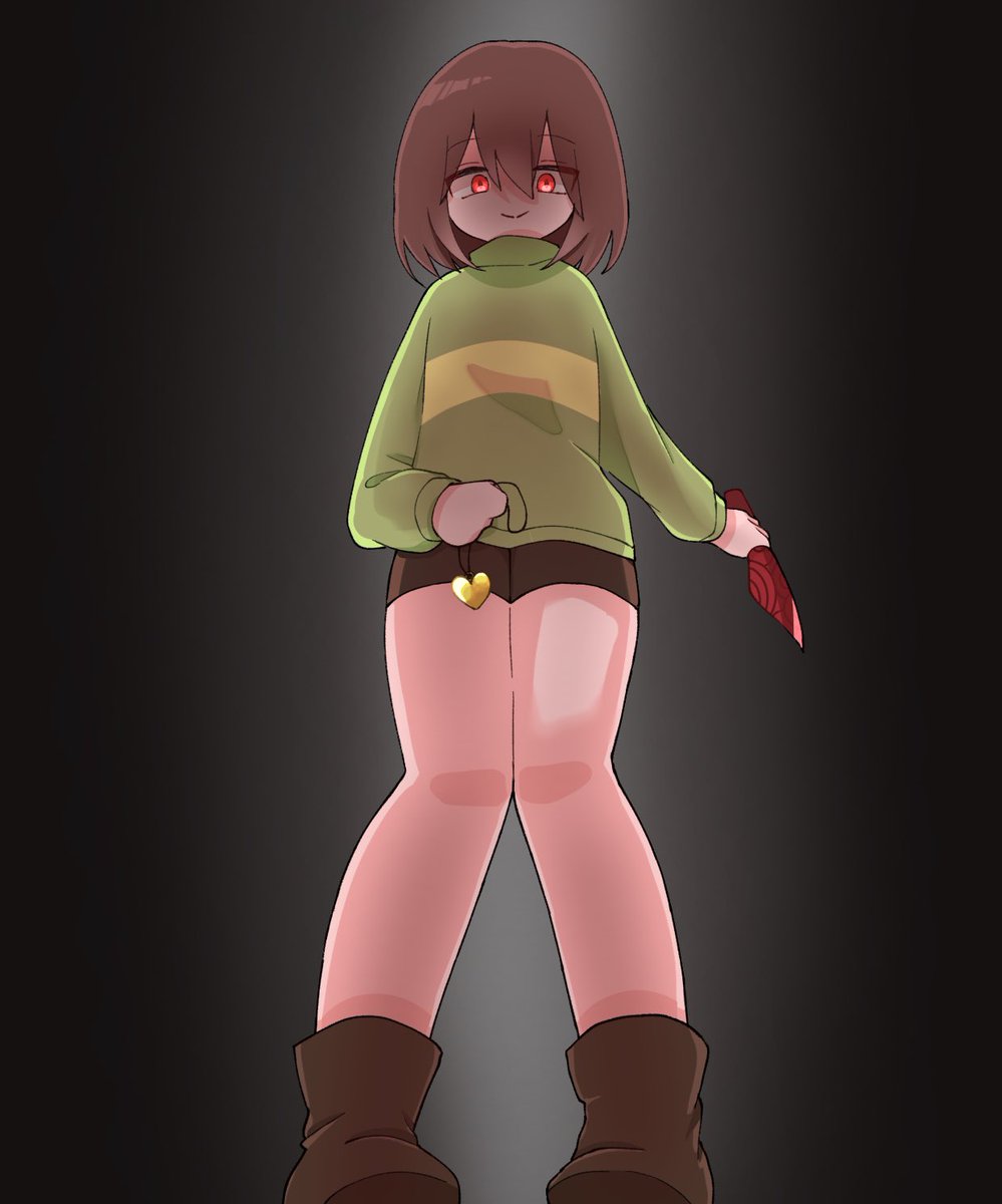 ama87sa's tweet image. Charaちゃん
ひさびさの本気絵❤️
  #Undertale  #Chara