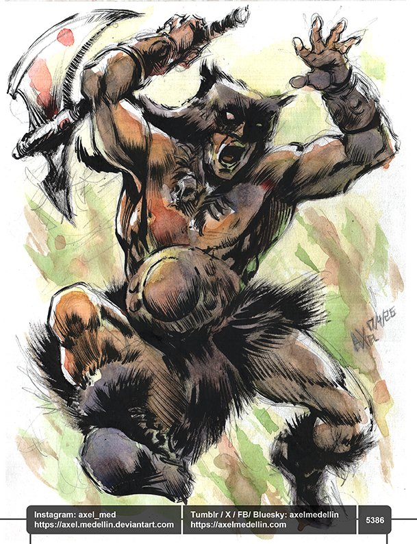 AxelMedellin's tweet image. #dailydrawing 5386 #dibujodiario #drawingoftheday #darkwolf #fireandice #fanart #fantasyart #watercolor #brushandink #traditionalart