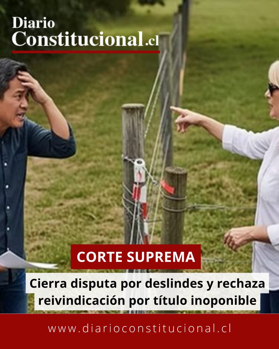 DiarioConst's tweet image. Rectificación unilateral no es oponible a terceros.
Corte Suprema cierra disputa por deslindes y rechaza acción reivindicatoria.
Más en diarioconstitucional.cl/2026/04/17/cor…
#CorteSuprema #DerechoCivil #Propiedad
