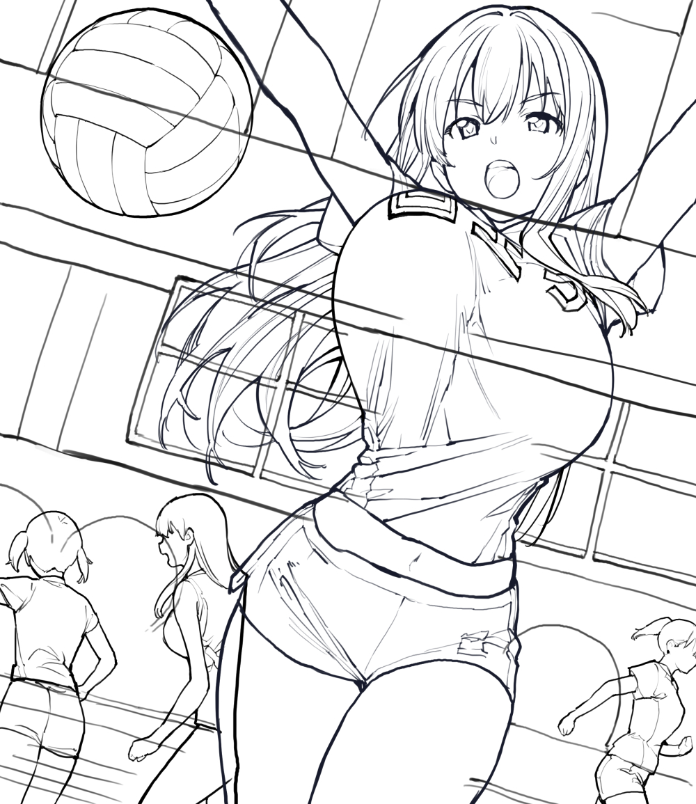 あさくらチャレンジ17話 進捗4 詩乃崎小夜子、扉絵カット下最終線画 😊 #akmki 