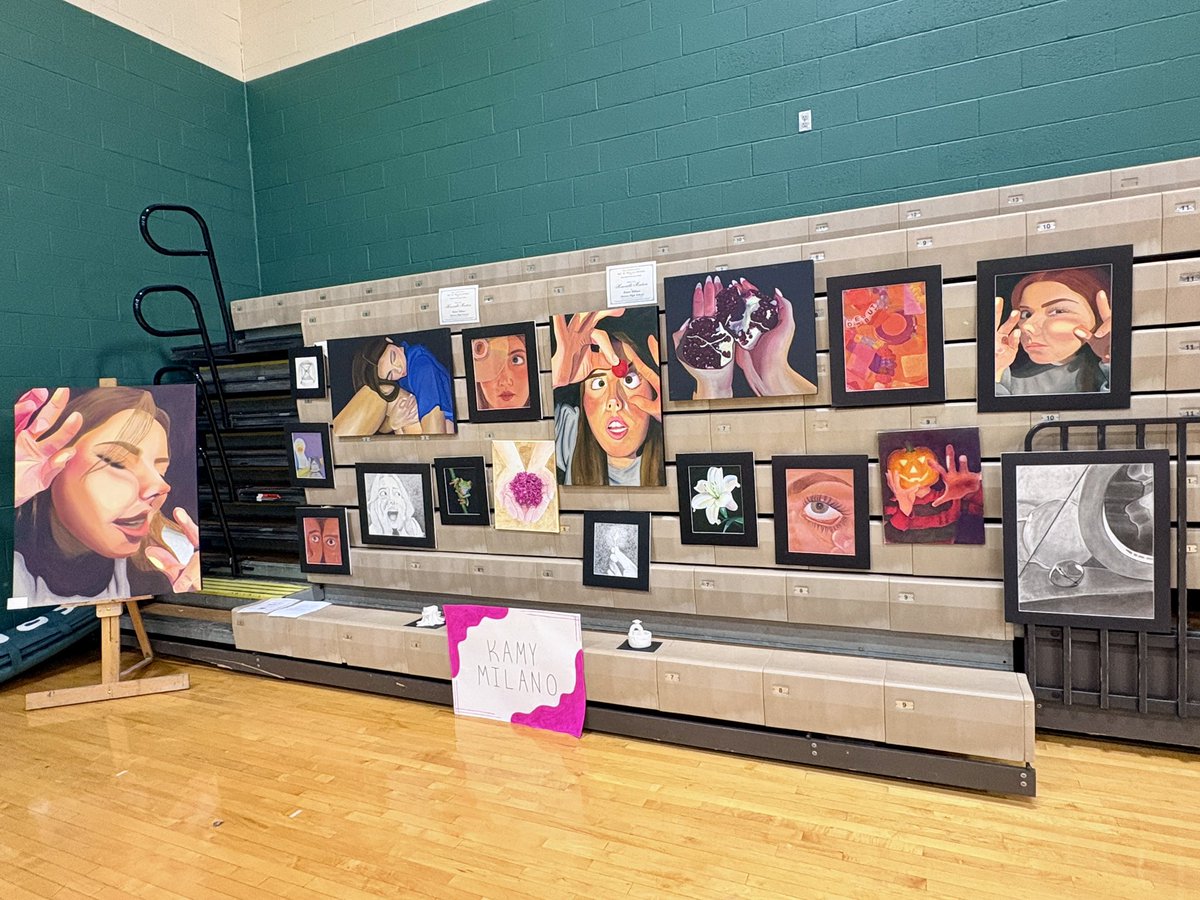 TTaylorAHS's tweet photo. The perfect end-of-week double feature. 🩷 Beyond impressed by the creativity at our spring art show and the energy of “Mean Girls.” So proud of our talented artists and performers! 👏🖼️ 🎭 #SoFetch  @HeidiJMcKenzie @Atown_art21 https://t.co/xHIbCDaeDm