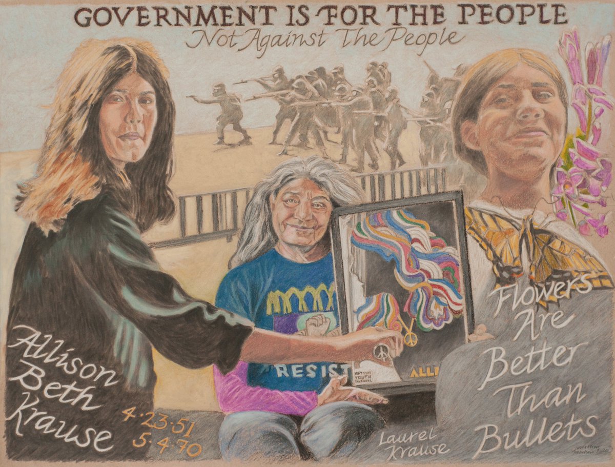 KentStateTruth's tweet image. Art about the May 4, 1970 #KentState massacre, #Allison and the Kent State #Truth Tribunal created by #JonathanMachen. On the Kent State Truth Tribunal bit.ly/dZQtnH @MendoCoast ☮️🌺