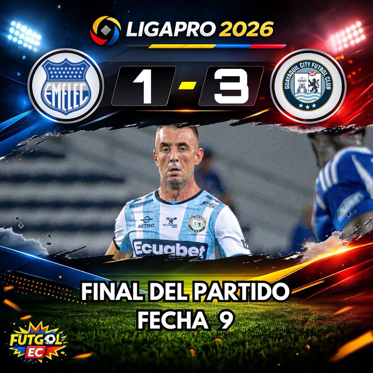 ¡Final del partido!

🏆 #LigaPro 🇪🇨
🗓️ #Fecha9
🏟️ #Capwell

1️⃣ #Emelec
⚽️ Luca Klimowicz 28’

3️⃣ #IndependientedelValle
⚽️ Edinson Mero 20’
⚽️⚽️ Damián Díaz 54’ 84’ (pk)
