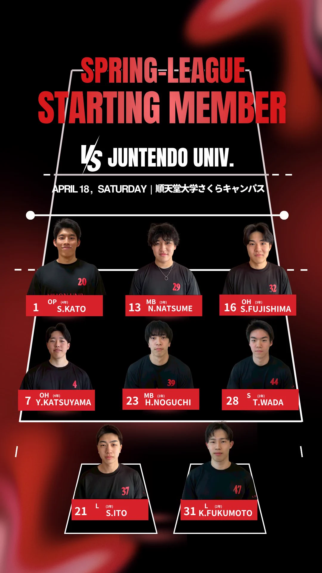 日本大学男子バレーボール部【公式】 (@nihon_univ_vb) / X