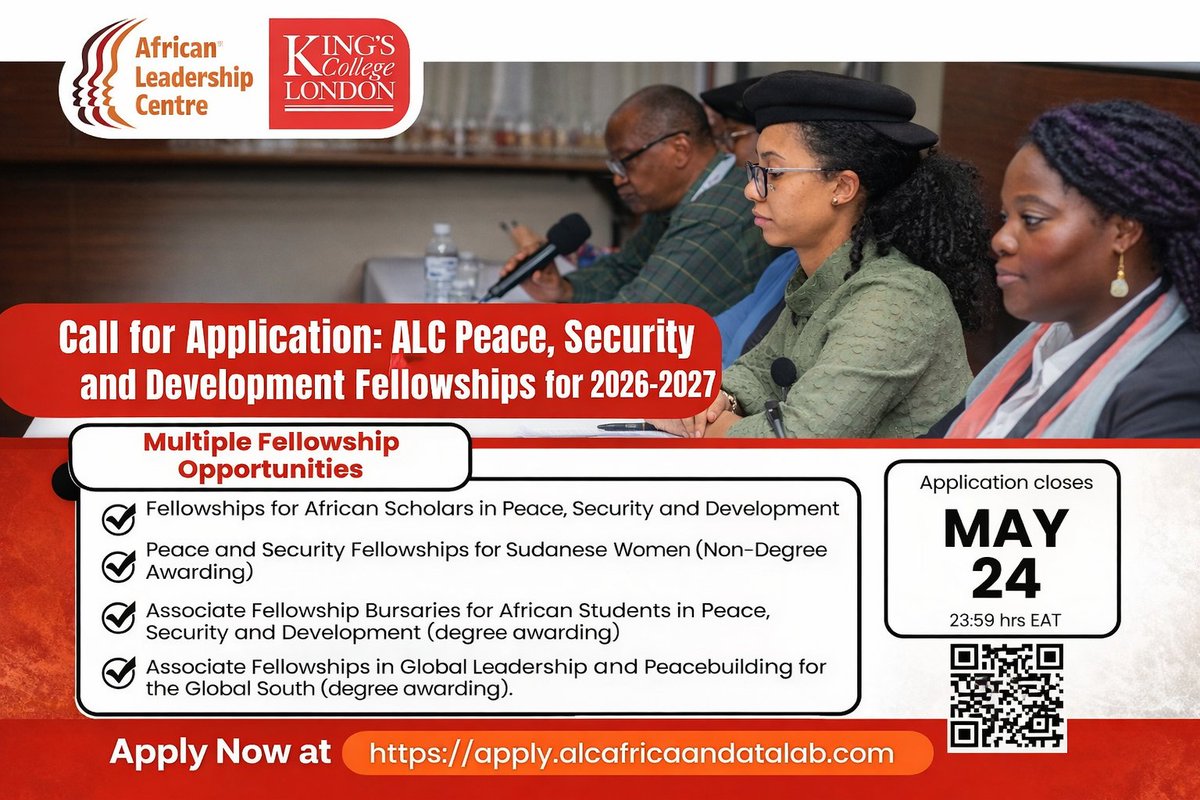 opportunitiesfy's tweet image. 🎓 ALC Fellowships 2026
💰 Funding + £5K
 🌍Global network
 📚Study + policy impact
📅 Deadline: May 24, 2026
🔗 Apply: wp.me/p23f03-dJo
#Fellowship #Africa