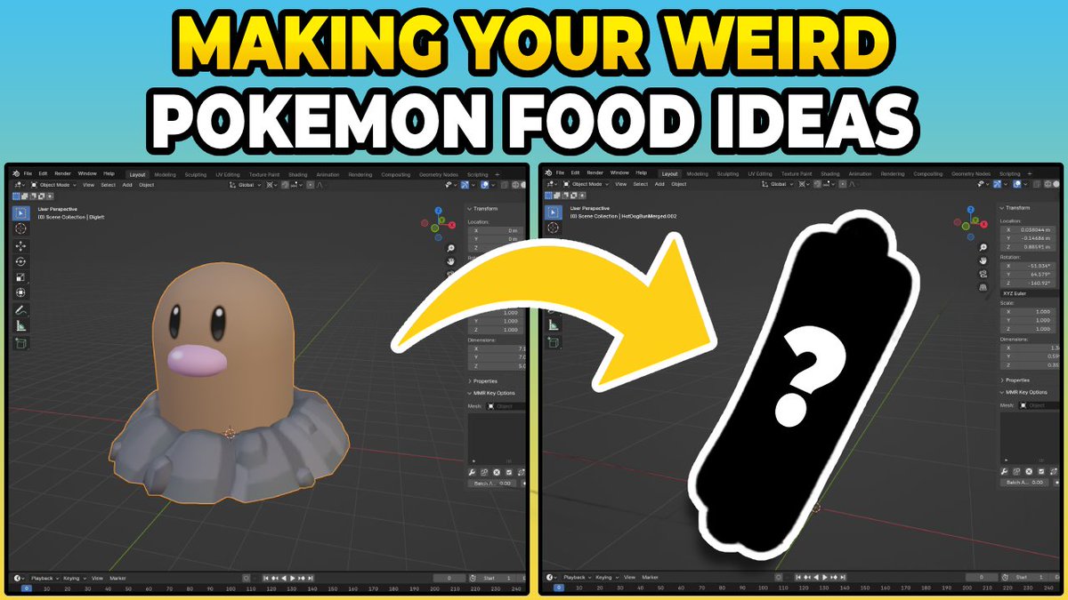 HAVC919's tweet photo. I made more of your WEIRD Pokémon food ideas!
Check out the video on my game dev channel
#pokemon #blender https://t.co/1lHFfw02XZ