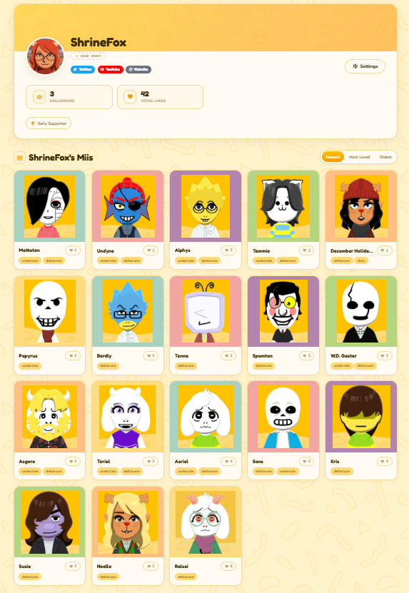 Ok I posted all the Miis on this site, maybe that's a bit more accessible

tomodachiplaza.app/profile/8057