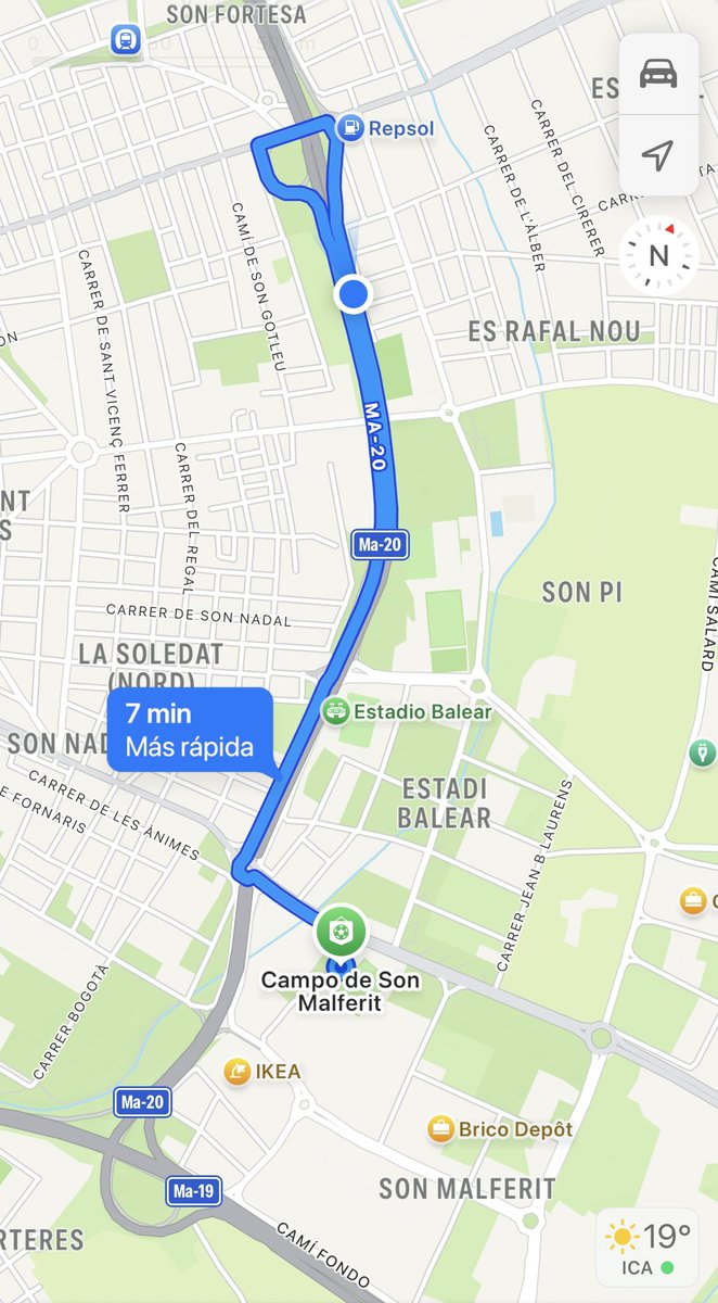 Pasando por al lado de Son Malferit me despido de vosotros por hoy... ¿Será una premonición de cómo acabará el año? Hay que soñar, racinguistas💚.