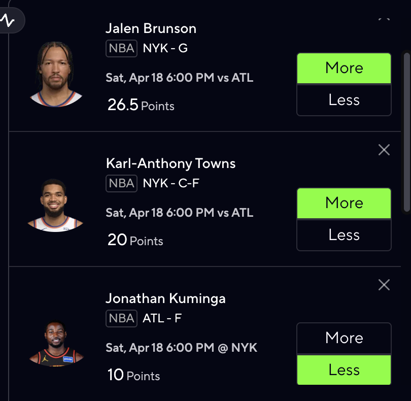 JCaporoso's tweet image. #Knicks in 5! 

My game 1 play at @PrizePicks, use promo code "HMA" to play $5 and get $50 back instantly...