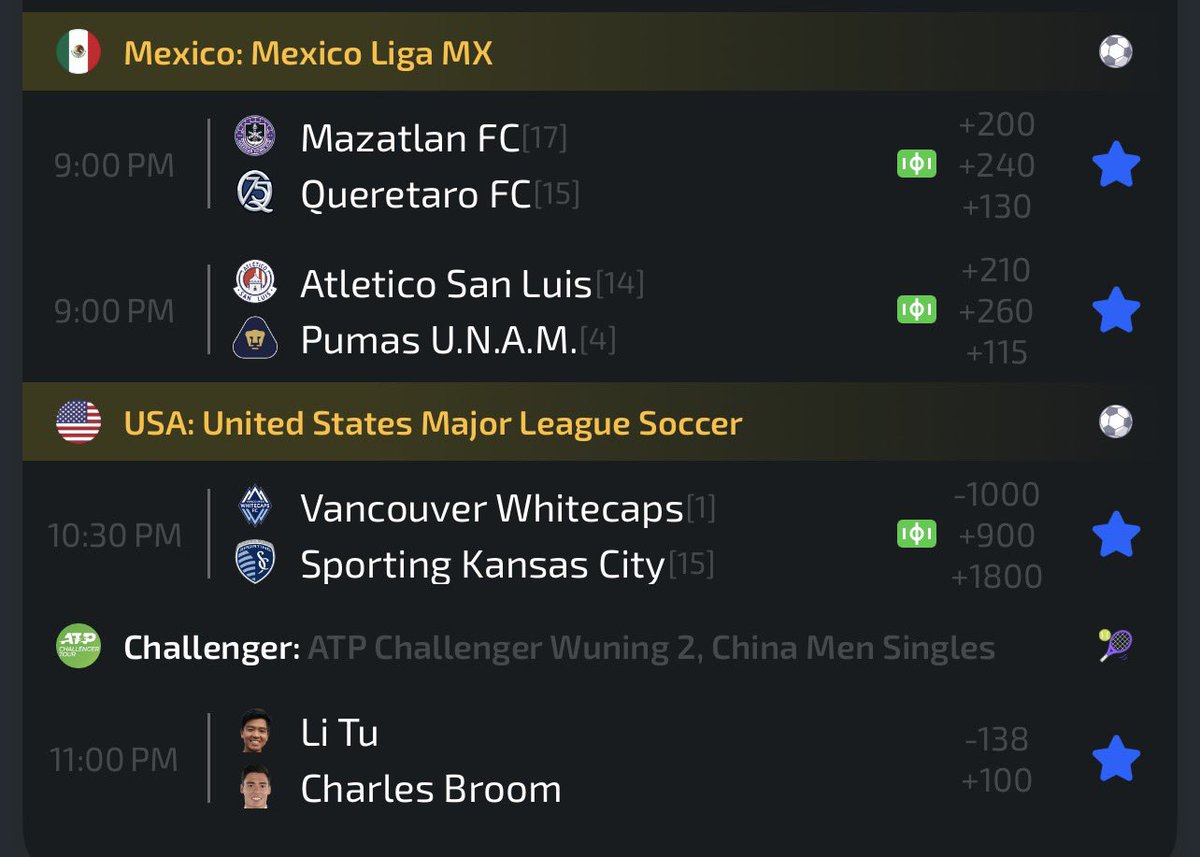 Have this left for the night 

Tap the ❤️ so I can DROP them

#LigaMX #MLS #GamblingX #GamblingTwitter #GamblingCommunity

#ATPChallenger #ATPPicks #gamblingX #GamblingTwitter