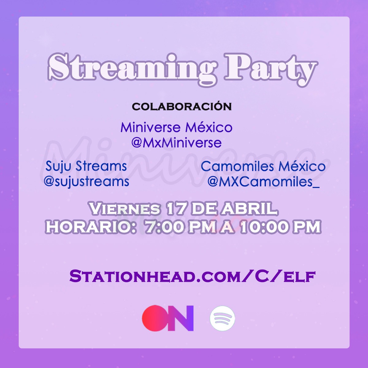 sujustreams's tweet photo. 📻 STATIONHEAD COLLABORATION 📻

Today at 7PM MX (10AM KST) @MxMiniverse, @MxCamomiles_ &amp; @sujustreams will be on air listening Love Is Pain, Good Day &amp; C.h.a.o.s.m.y.t.h on Stationhead 🫶🏻✨

Join us at 👇🏻 https://t.co/krurOfHhC8

📍 Spotify premium or Apple Music required https://t.co/99u4uhrwzi