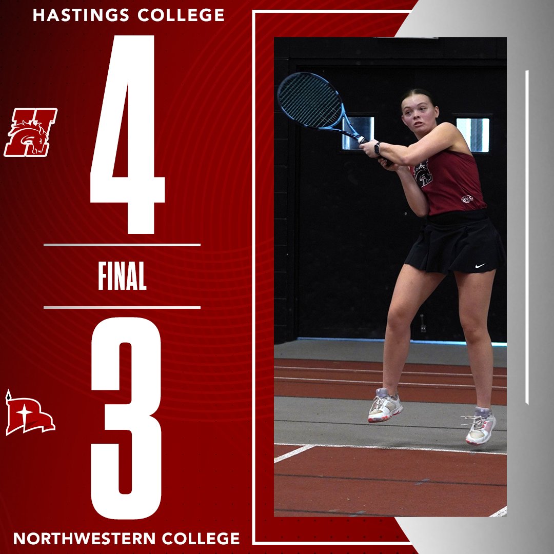 HCBroncoTennis's tweet photo. ❗️THAT'S A BRONCO WIN❗️
Ansbach wins 11-9 in a third set tiebreak to seal the 4-3 win over Northwestern!
#GDTBAB https://t.co/OL3XWAhfUY