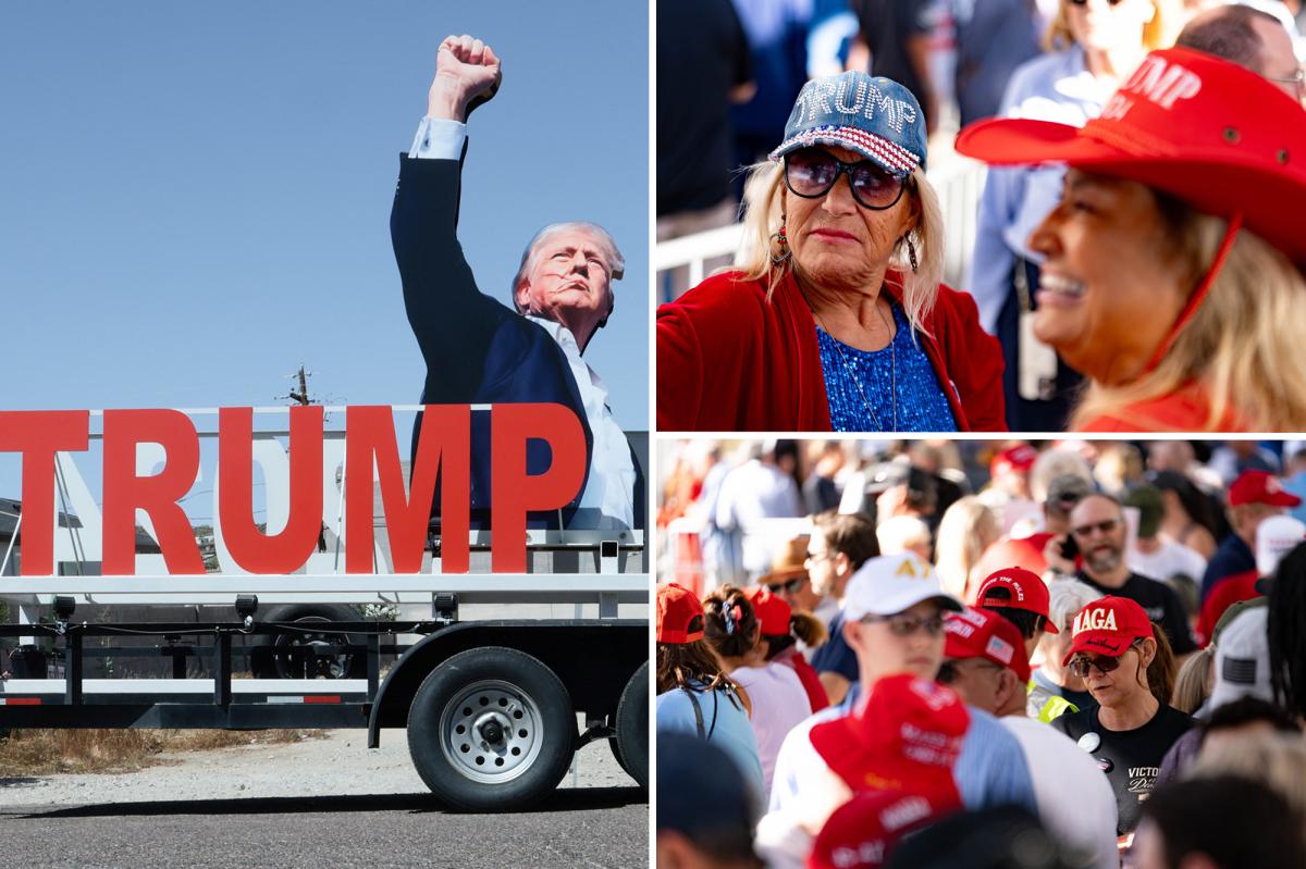 nypost's tweet photo. Trump supporters pack Arizona megachurch with president set to headline Turning Point USA event: 'He is playing 3D chess' https://t.co/HjYJJaNGpP https://t.co/nyjGmJWnbU