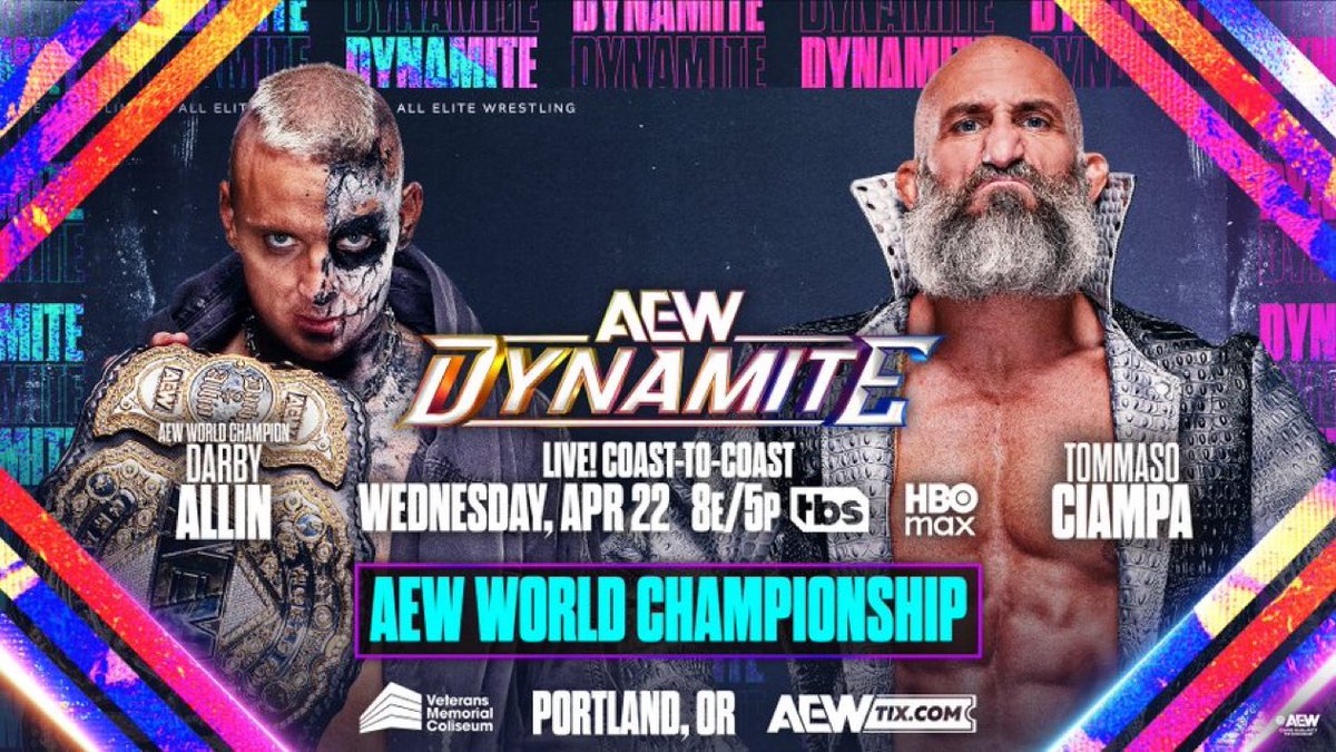 🚨 JUST ANNOUNCED 

DARBY ALLIN VS. TOMMASO CIAMPA

AEW WORLD CHAMPIONSHIP 

NEXT WEDNESDAY 

#AEWDynamite