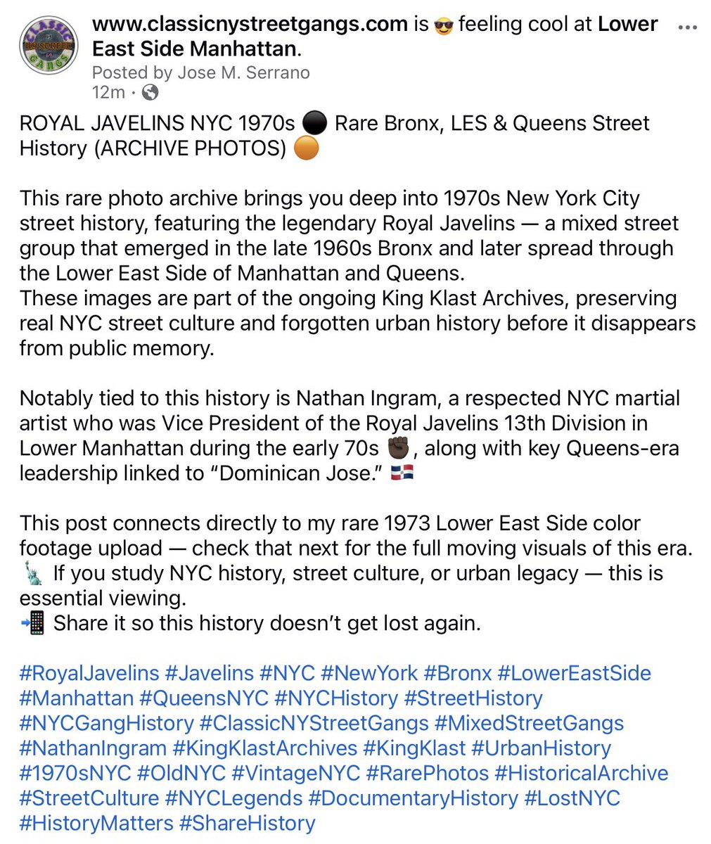 kingklast's tweet photo. ROYAL JAVELINS NYC 1970s ⚫️ Rare Bronx, LES &amp; Queens Street History (ARCHIVE PHOTOS) 🟠

#RoyalJavelins #Javelins #NYC #NewYork #Bronx #LowerEastSide #Manhattan #QueensNYC #NYCHistory #StreetHistory #NYCGangHistory #ClassicNYStreetGangs #MixedStreetGangs #NathanIngram https://t.co/lEGrNqXZlh