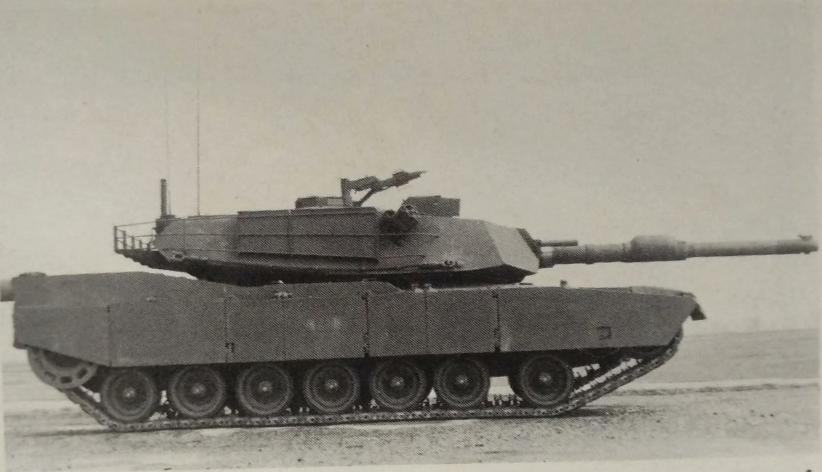 Early M1E1 Abrams with Hexagonal Bustle rack.