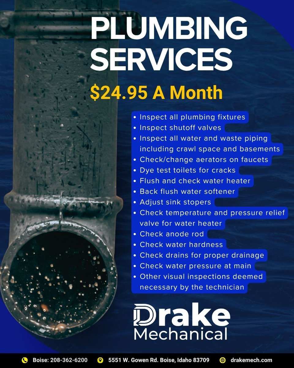 DrakeMechanical's tweet image. Join the Drake Duck Club today! For only $24.95 a month, our plumbing tier includes inspections and maintenance to keep your home in tip-top shape. Visit our website for more information.

hubs.ly/Q04cBKxK0

#HVACtech #coupons #plumbing #heating