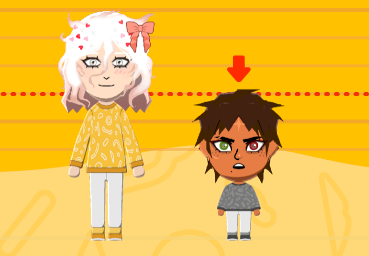 komahina artists drawing their slight height difference