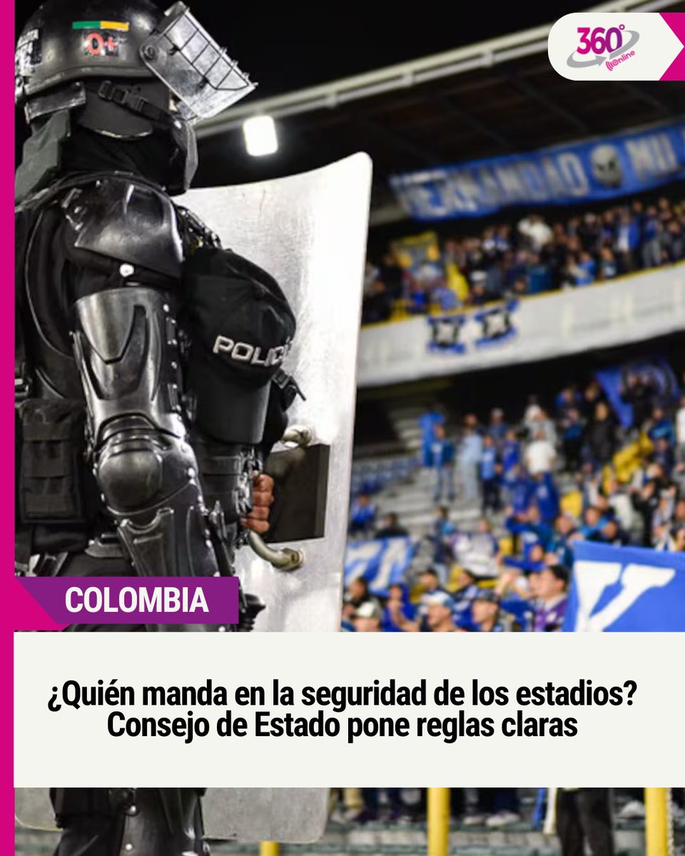 360Onlinesas's tweet photo. #Colombia ➡️ |En medio de la creciente preocupación por la violencia en el fútbol colombiano, el Consejo de Estado zanjó la discusión, la seguridad en los estadios no se terceriza.

https://t.co/3Fg9P6sSkC https://t.co/oTIVosf8F9