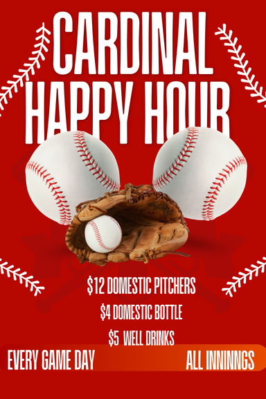 TwistedRanchSTL's tweet photo. Check out the new happy hour menu for BOTH Cardinal Game Days and every weeknight from nine till close! https://t.co/L25OchPkQ3