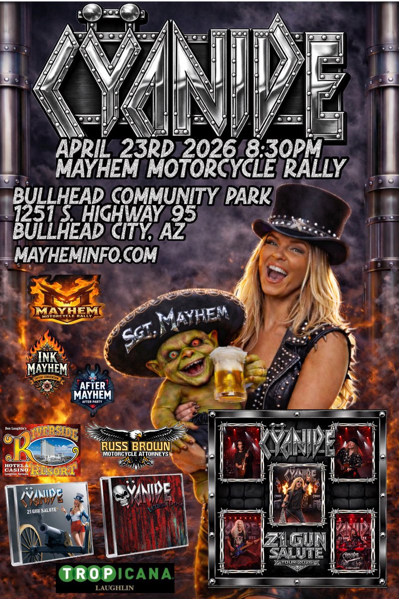 CyanideLV's tweet photo. Upcoming shows for all of our projects. @Flight666LV @RedHotCrueLV https://t.co/eYMLvWrGNM